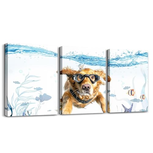 Feelyou Boys Girls Ocean Wall Painting Posters Cute Dog...