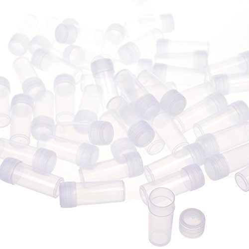 Bluecell 50Pcs 5Ml Plastic Sample Small Bottle Vial Storage Vial Storage Container Test Tube For Lab #TOP1