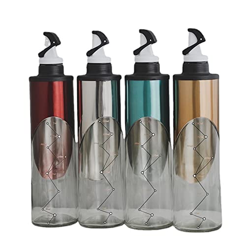 Ieaseyp Oil Dispensing Bottles Stainless Steel Leak-Proof Soy Sauce Vinegar Oil Cruet Storage Dispenser Seasoning Glass Bottle Kitchen Gadets (Size : Golden) #TOP1