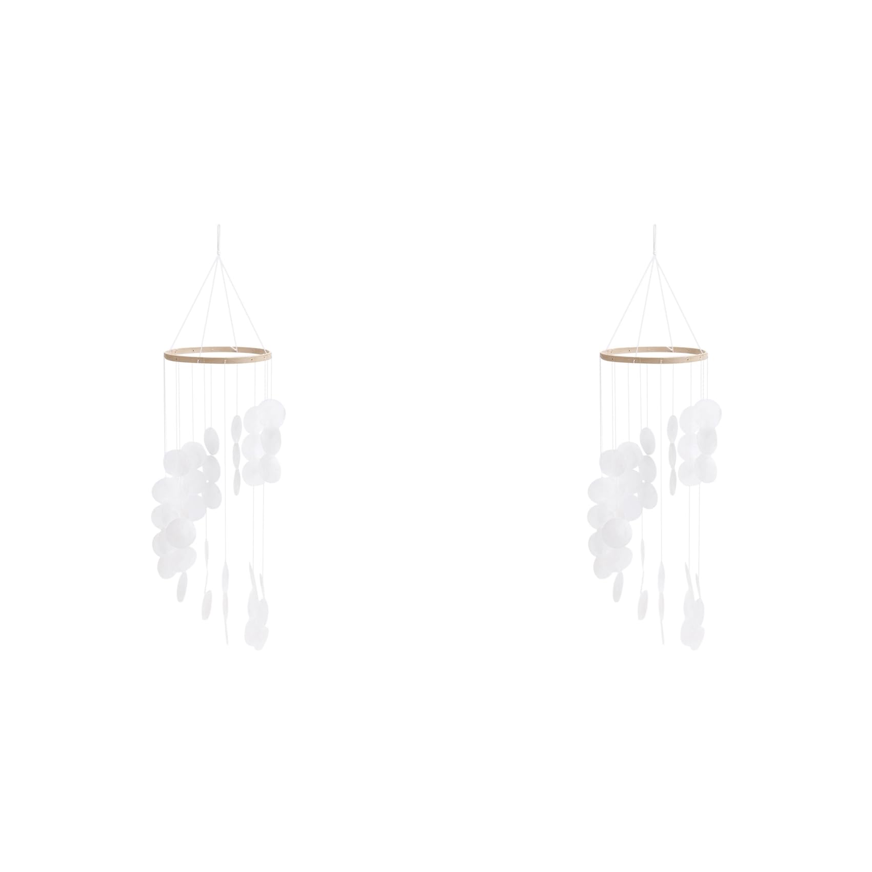 Vjsujehgy 2X Natural Shell Wind Chimes Dream Catcher Craft Outdoor Yard Decoration Bedroom Living Room Hanging Pendant White