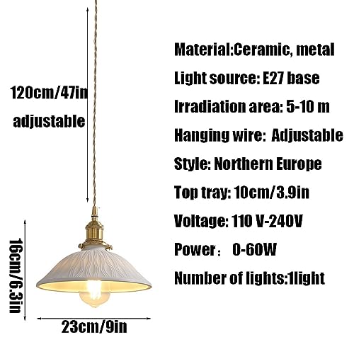 Lustre industriel moderne E27 céramique pour éclairage tamisé