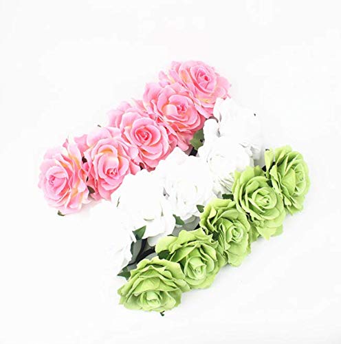 Rose Flower Crown Headband Handmade Polyester Colorful Festival Party Accessory Simulation Rose Headband with Rainbow Ribbon Carnival Hair  main image 4