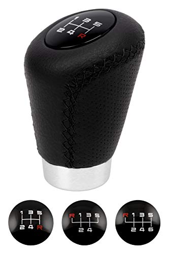 BC CORONA POM30171 Sport-Kurzer Schaltknauf aus Leder, 27 mm, schwarz