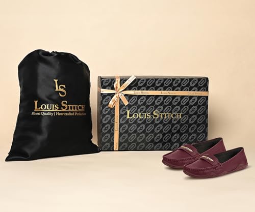 Image of LOUIS STITCH Women's Premium Slip-On Loafers | Elegant Solid Slip-On Comfort Shoes for Casual and Formal Wear | Slip-On Loafer Shoes for Women | LSLD-BLR-HS01