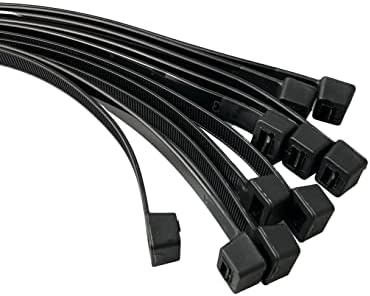 On1shelf® Cable Ties, 1000mm x 12.0mm, 40" Premium Tie Wraps, Strong and Long Nylon Zip (5, Black)