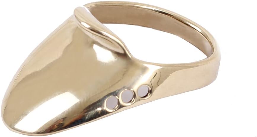 SOPOGER Archery Thumb Ring Handmade Brass Thumb Draw Release Finger Tab Bow Finger Guard Traditional Recurve Bow Hunting Finger Protector Shooting Ring Safety Accessories