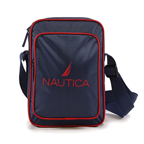 Nautica Unisex's Shoulder Bag, Navy Red #TOP1