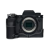 [恵＼イーサン] TP Original FUJIFILM X-H2S / X-H2 デジカメ 専用 オープナブルタイプ ハンドメイド本革 ボディケース 互換 電池交換便利 底面開閉 ハンドメイド本革ハーフカメラケースバッグカバー (ブラック)