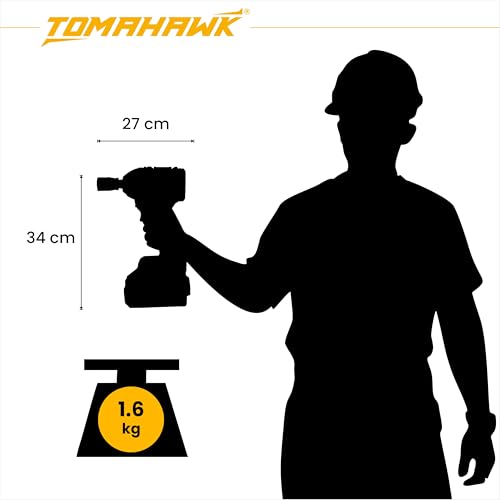 Image of Tomahawk TSW-9548 Cordless Impact Wrench | 20 V - 3.0 Ah Battery | Brushless Motor, High Torque | With LED Light and Battery Indicator