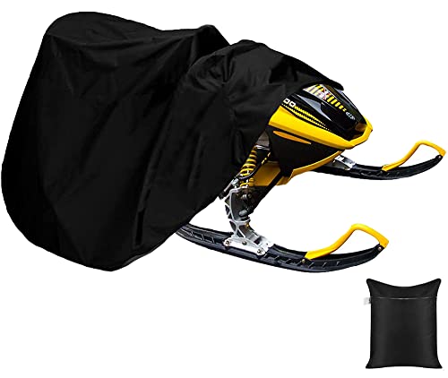 Skyour Snowmobile Cover Waterproof Heavy Duty Black 145In Trailerable Snowmobile Snow Machine Sled Cover Uv Resistant Stoarge Snowmobiles Dust Covers For Arctic Cat/Polaris/Ski Doo/Yamaha Snowmobiling #TOP4