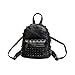 Produktbild LUOEM Damen Rucksack mini Daypacks Umhängetasche Schultertasche PU Leder für Mädchen Frauen (schwarz)