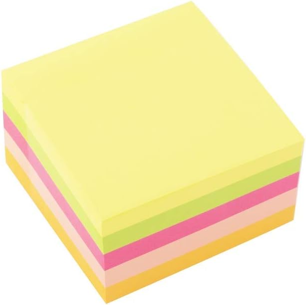D.RECT | Notepad Sticker | Compact Sticker Notepad | 76x76mm 400 Sheets | to Stick On The Fridge, The Wall | Super Sticky Notes | Neon Colors