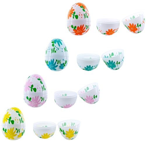 Fleurs sur œufs de Pâques en plastique blanc 5,7 cm : décoration suspendue de printemps - 2