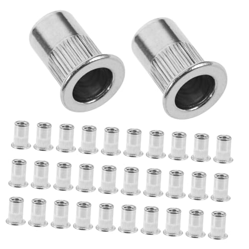 ARTIBETTER 120pcs Stainless Steel Flat Head Knurled Rivet Nuts High Strength Fasteners Easy Installation for DIY Projects Industrial Applications Durable Versatile Rivet Nut Kit