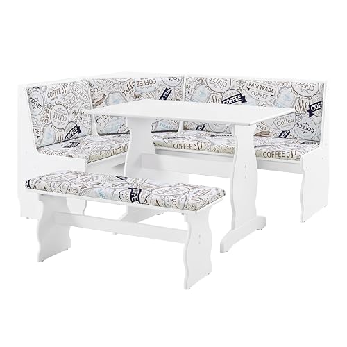 Linon Lucy Coffee Nook - White 66.25 x 34.5 x