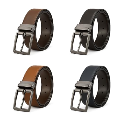 Ceinture réversibles homme double face en cuir véritable de haute qualité