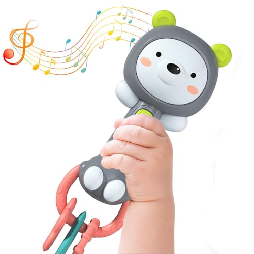 Image of Baby Music Rattle Toy, Baby Teething Toy for Infants 6-12-18 Months Toddlers Sensory Toys Baby Boy Girl Gifts (Grizzlies)