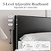 Allewie Queen Bed Frame with Adjustable Headboard, Faux Leather Platform Bed with Wood Slats, Heavy Duty Mattress Foundation, No Box Spring Needed, Noise-Free, Easy Assembly, Black