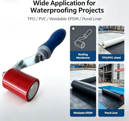 1-3/4" Wide Silicone Seam Roller Savina Quilting Seam Roller Silicone Pressing Roller Easy to Grip Handle Tools for Quilting Sewing Wallpaper TPO PVC Roofing Home Decoration by JIADING - Image 4