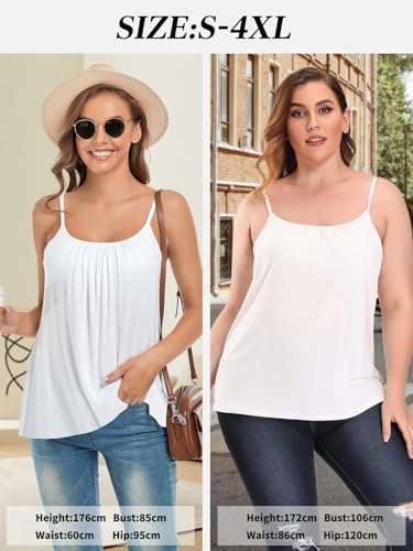 Image of Camisoles for Women with Built in Bra Adjustable Strap Tank Tops Cami Sleeveless Summer Tops for Workout Sleeping Traveling