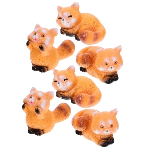 ABOOFAN Figurines Miniatures De Petit Panda en Résine 6 Pièces Ornements Miniatures pour Décoration Jardin Micro Paysage Bureau Voiture Compact
