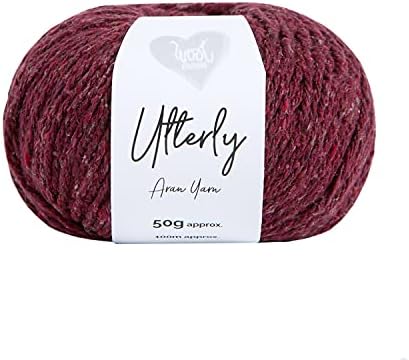 Wool Couture, Utterly Aran Yarn 50g Ball - Machine Washable Aran Weight Yarn - BlackBerry, 1-Pack