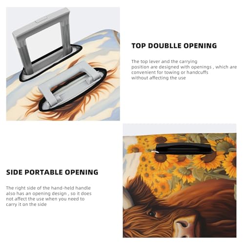 Luggage Cover Protector Suitcase Cover - Countryside Sunflower Cow Santi-Scratch Uitcase Cover for Luggage4