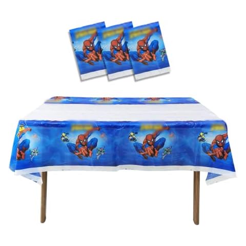 3pcs Spinne Superheld Party Tischtuch Superheld Thema Kinder Geburtstag Party Dekoration Tischtuch Einweg-Plastik-Tischdecke 180x108cm Superheld Partytischdecken Dekoration Cover
