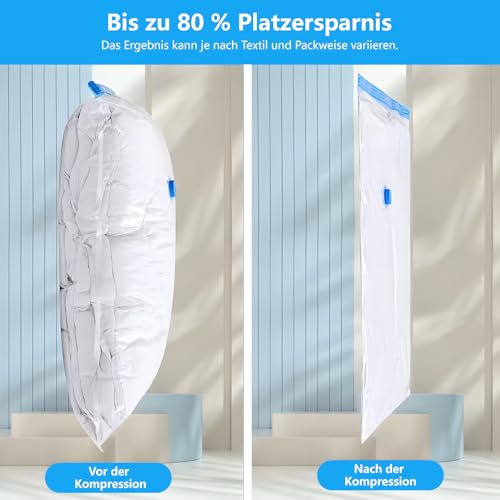 Vakuum Aufbewahrungsbeutel Set mit elektrischer Pumpe, 12-teilig (2 Jumbo, 2 Groß, 4 Mittel, 4 Klein), wiederverwendbare Vakuumbeutel für Kleidung, Bettdecken & Kissen, platzsparende Aufbewahrung im S