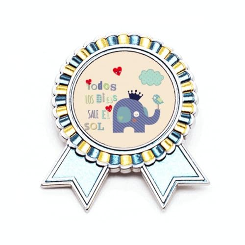Broche couronne éléphant en métal sculpté taille M motif nuage