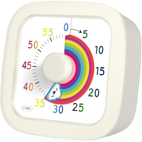 NLMWTI Temporizador Visual, Temporizador de Cuenta Regresiva de 60 Minutos, Gestión del Tiempo Infantil del Cronómetro, Operación Silenciosa, Herramienta de Gestión del Tiempo para Niños y Adultos