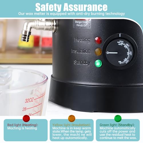 TOAUTO Derretidor de cera de 9 kg para fabricação de velas - Panela de derretimento de cera de vela