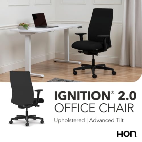 Image of HON Ignition 2.0 Ergonomic Office Chair, Lumbar Support, Desk Chair, Black