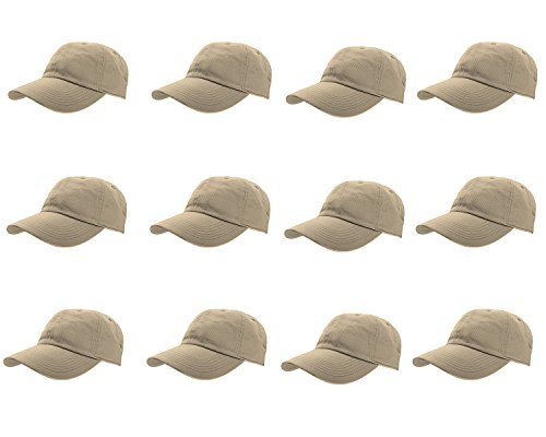 Image of Gelante Baseball Caps Hats 100% Cotton Plain Blank Adjustable Size Wholesale Bulk of 12 Pack