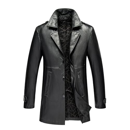 TINNYTT Giacca in Vera Pelle da Uomo, Cappotto Autunnale e