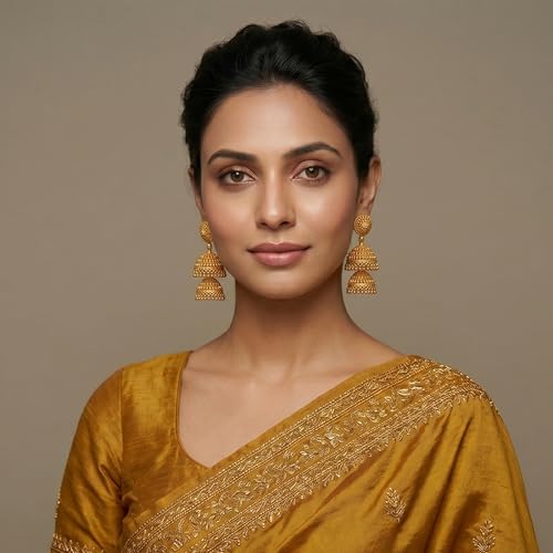 Image of JFL - Jewellery for Less Gold Plated Copper Earrings For Women
