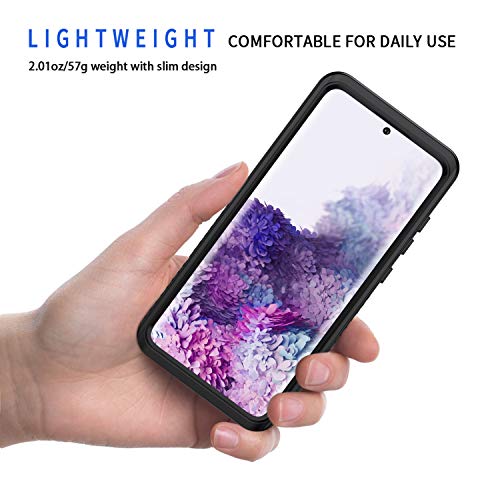 Lanhiem Samsung Galaxy S20+ Plus Case, Ip68 Waterproof Dustproof Shockproof Case With Built-In Screen Protector, Heavy Duty Full Body Protective Cover For Galaxy S20 Plus 5G, Black/Clear #TOP1