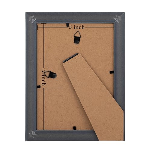 Image of eletecpro 5x7 Vintage Picture Frame, Glass Cover, Bronze Gold, 2-Pack | Display Photo 4x6 with Mat or 5x7 without, Horizontal or Vertical, Tabletop or Wall Decor