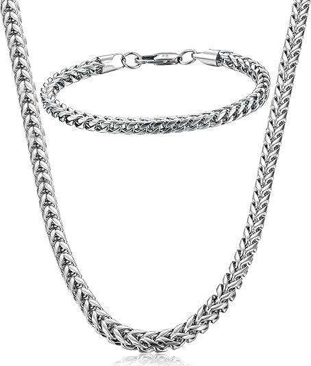 chain for men combo Bracelet for men silver chain for men stylish chain for boys mens necklace for men Stainless steel long chains Locket Pendant anti tarnish necklace neck accessories M461-image-38