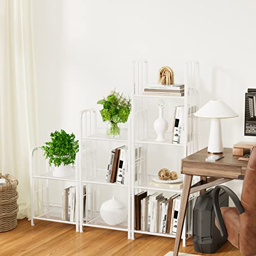 Azheruol Bookshelf Vertical Storage Shelf Small Bookcase Freestanding Storage Stand For Living Room, Bedroom, Kitchen, Rust Resistance, Easy Assemblyl Free Combination Bookcase Multi-Functional Organi #TOP4