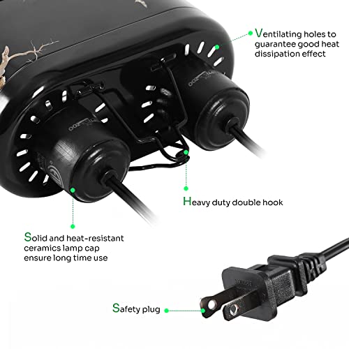 image for REPTI ZOO Nano Combo Print Tropical Desert Reptile Dual Deep Dome Lamp