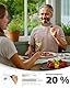 CuraVita Adaptives Besteckset (4-teilig) – 42° gewinkelt, 85 g gewichtetes Besteck bei Parkinson, Handzittern und Arthritis – ergonomische Esshilfen mit rutschfestem Griff (Linkshänder)