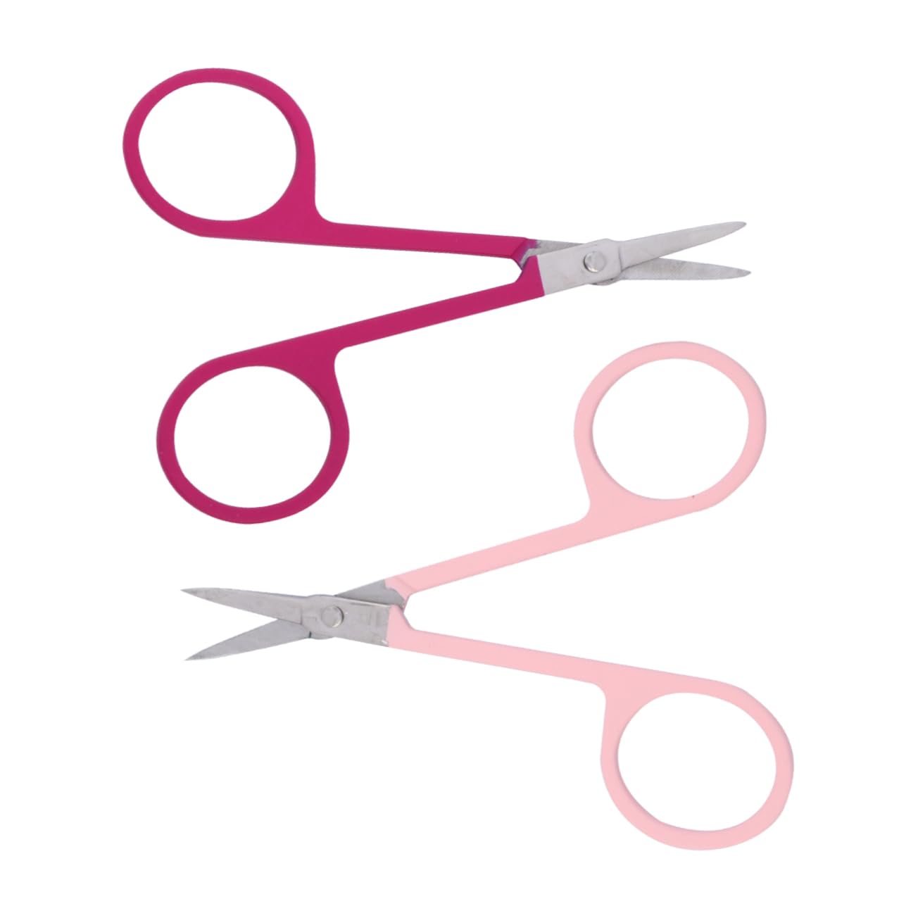 FOMIYES Elegant Eyebrow Trimmer Scissors Set of 2 Combs Stainless Steel for Beauty Grooming Travel Camping