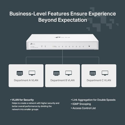 Tp-Link Festa Festa FS308G - Switch Gigabit A 8 Porte, Porta Di Ingresso Poe Opzionale, Gestione Cloud Gratuita, Routing Statico, Vlan, Acl, Igmp Snooping, Design Senza Ventole - 6