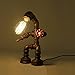 BAYCHEER HL409250 Industrial Retro Style Rust Iron Robot Plumbing Pipe Desk Table Lamp Light with Red Valve Handle and switch 1 light (US version)