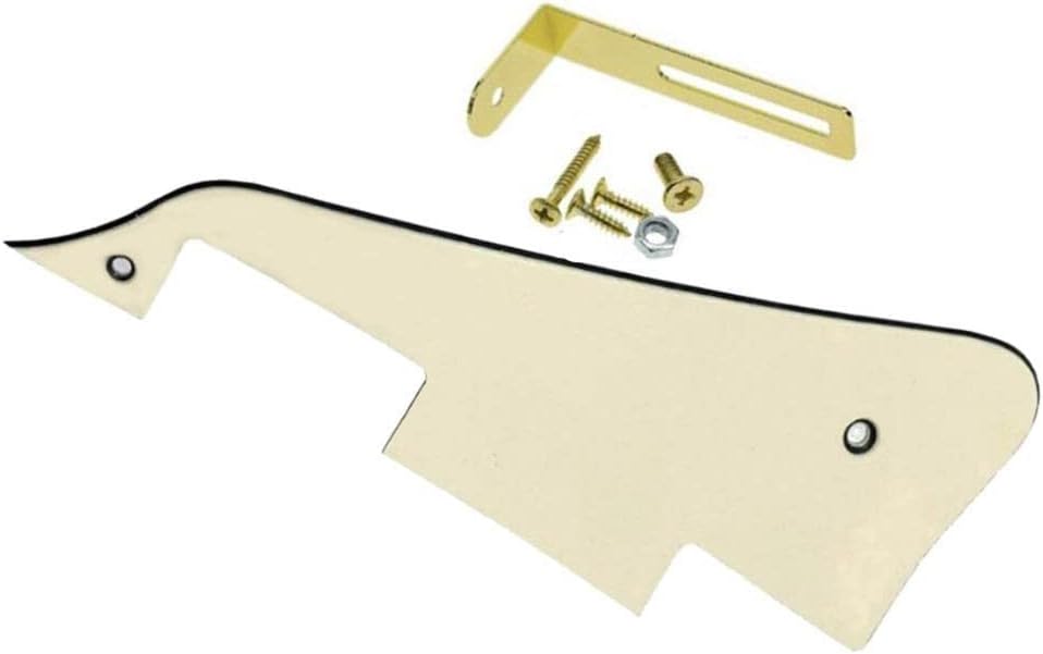 KAISH Aged White 3 Ply LP Guitar Pickguard with Gold Bracket for Epi Les Paul