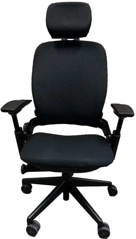 OFFICE LOGIX SHOP Leap V2 Chair with Headrest Bundle (Fabric, Black)