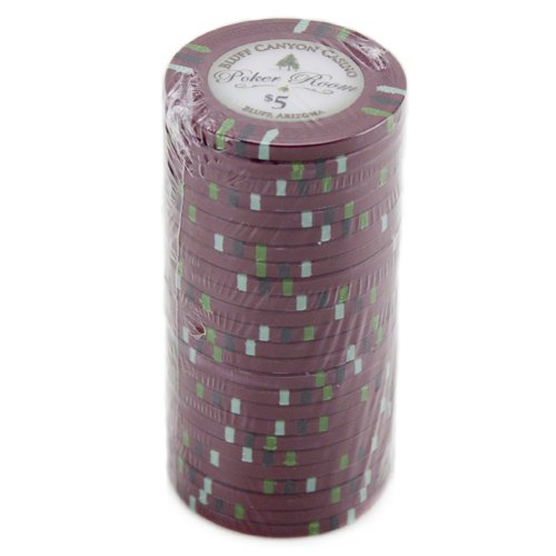 Claysmith Gaming $5 Clay Composite 13.5 Gram Bluff Canyon Poker Chips - Sleeve Of 25 #TOP1