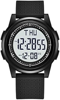 aswan watch Digitaluhr für Herren mit Wecker,Licht,Datum,Stoppuhr,Dual Zeit,Countdown-Dünn und Große Zifferblatt Armbanduhr mit Silikonarmband