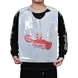 MGTECH 30 Pack 23 Inch Crab Bibs Thick Disposable Plastic Funny Seafood Apron for Adults